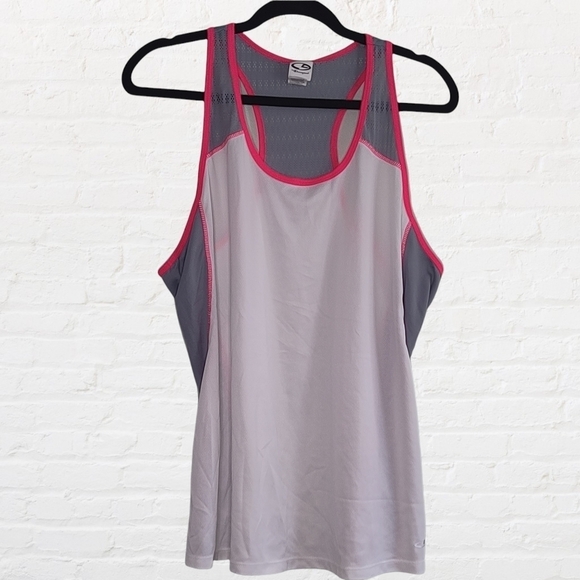 Champion white, grey and pink racerback workout tank top - Picture 5 of 7